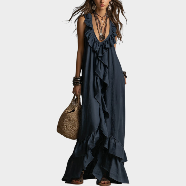 Boho Ruffle Maxi Dress