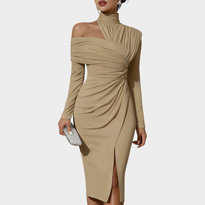 Sculpted Off-Shoulder Elegance Dress