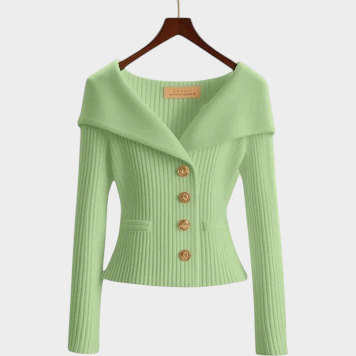 Women's Classic Soft Ribbed Knit Cardigan