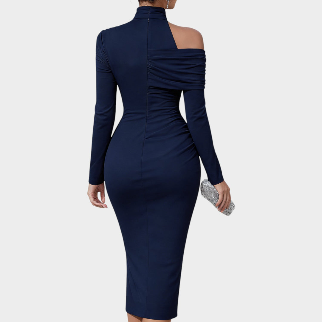 Sculpted Off-Shoulder Elegance Dress
