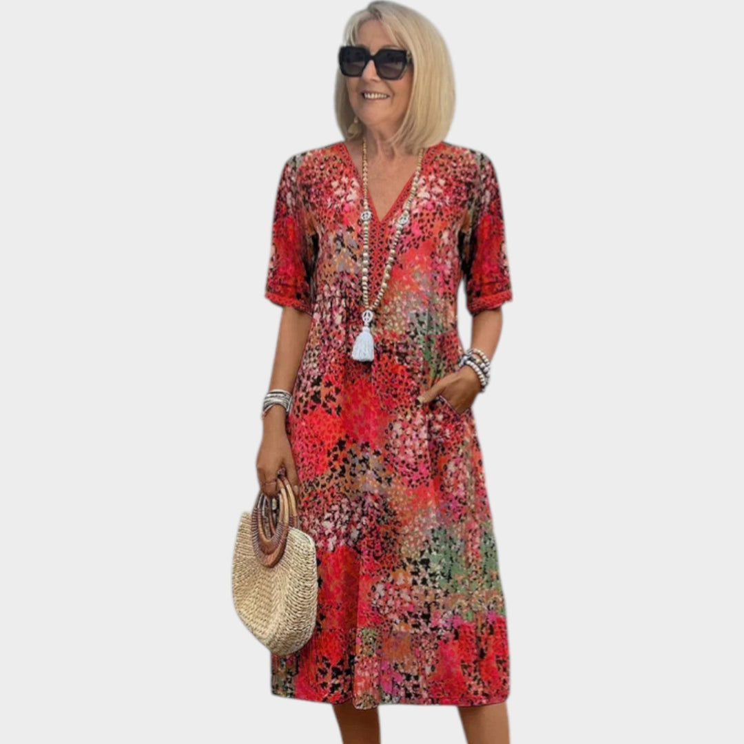 Boho Floral Midi Dress