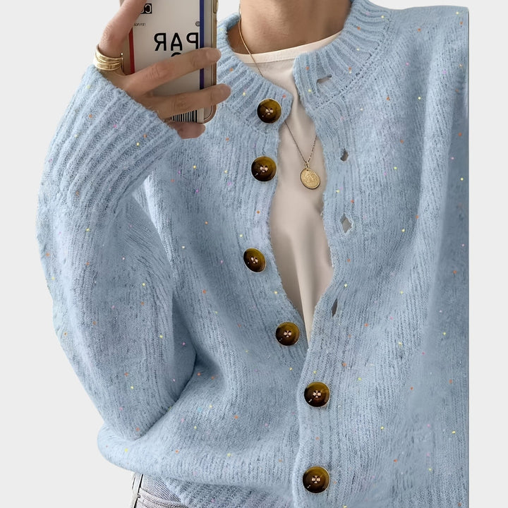 Women's Knit Cardigan Colorful Button Front