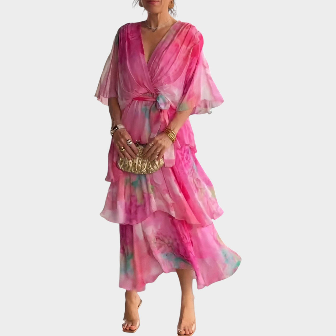 Romantic Watercolor Maxi Dress
