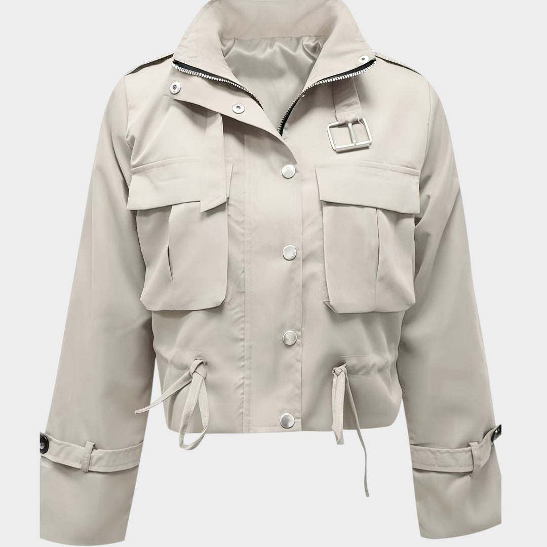 Women’s Jacket Casual Stand Collar Cropped Hooded