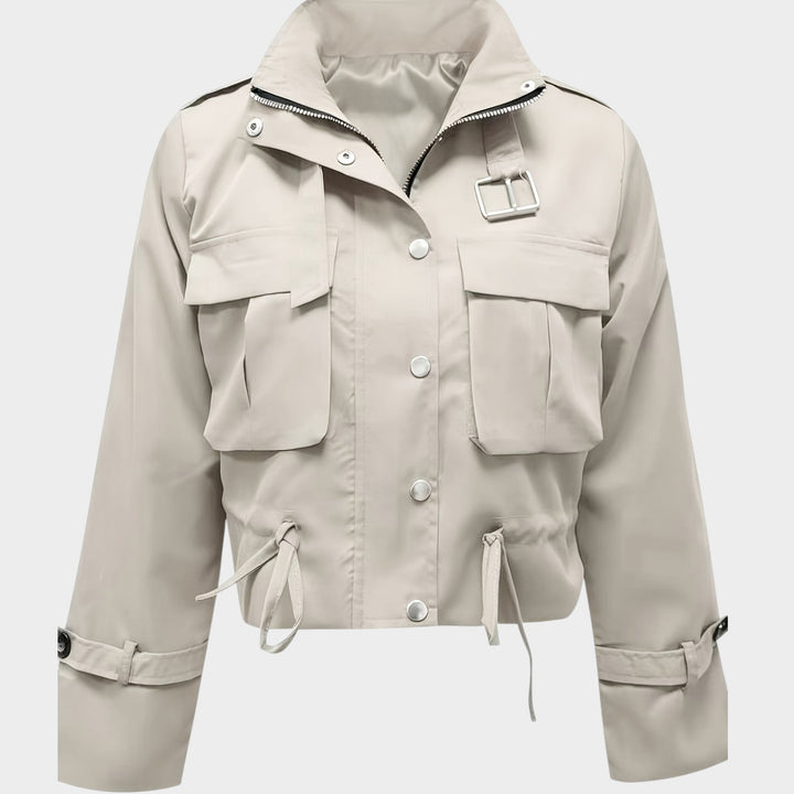 Women’s Jacket Casual Stand Collar Cropped Hooded