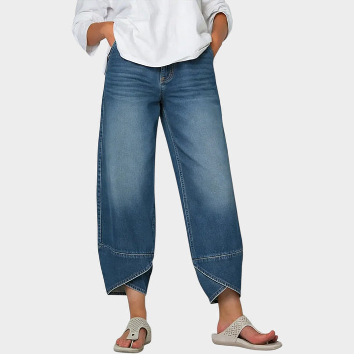 Wide-Leg Denim Pants