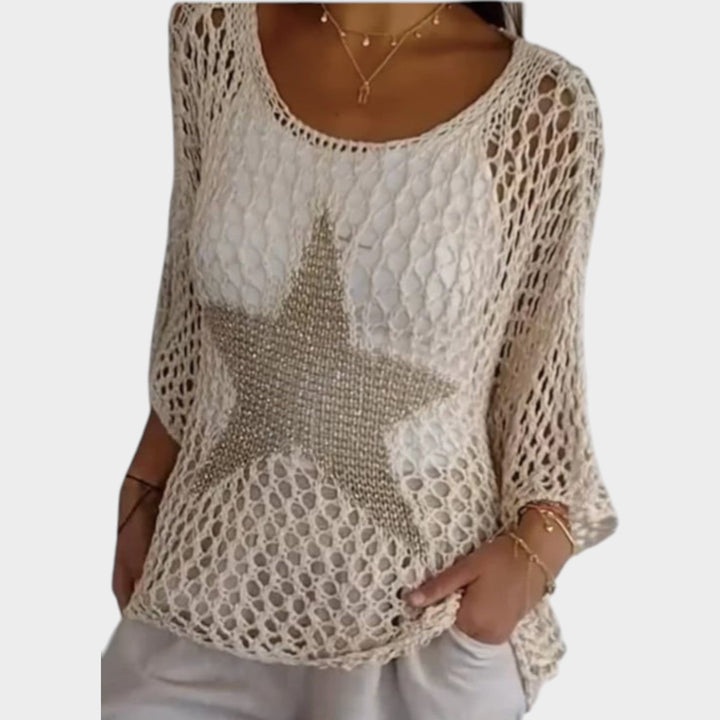 Crochet Star Knit Top