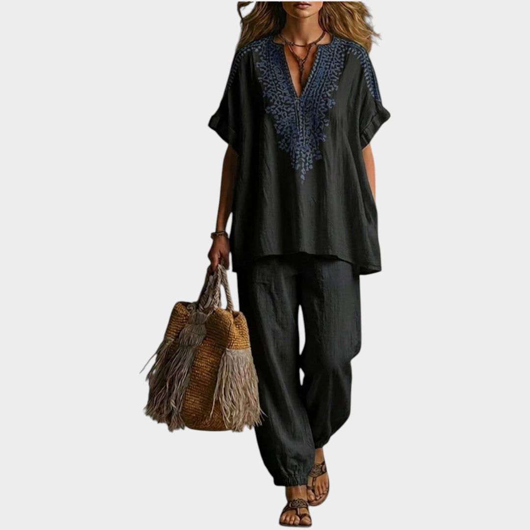 Relaxed Embroidered Lounge Set