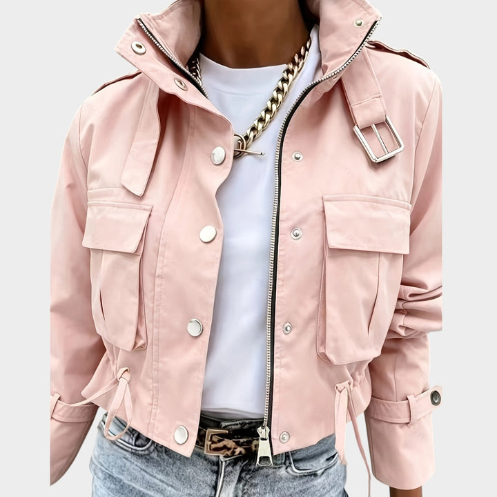 Women’s Jacket Casual Stand Collar Cropped Hooded