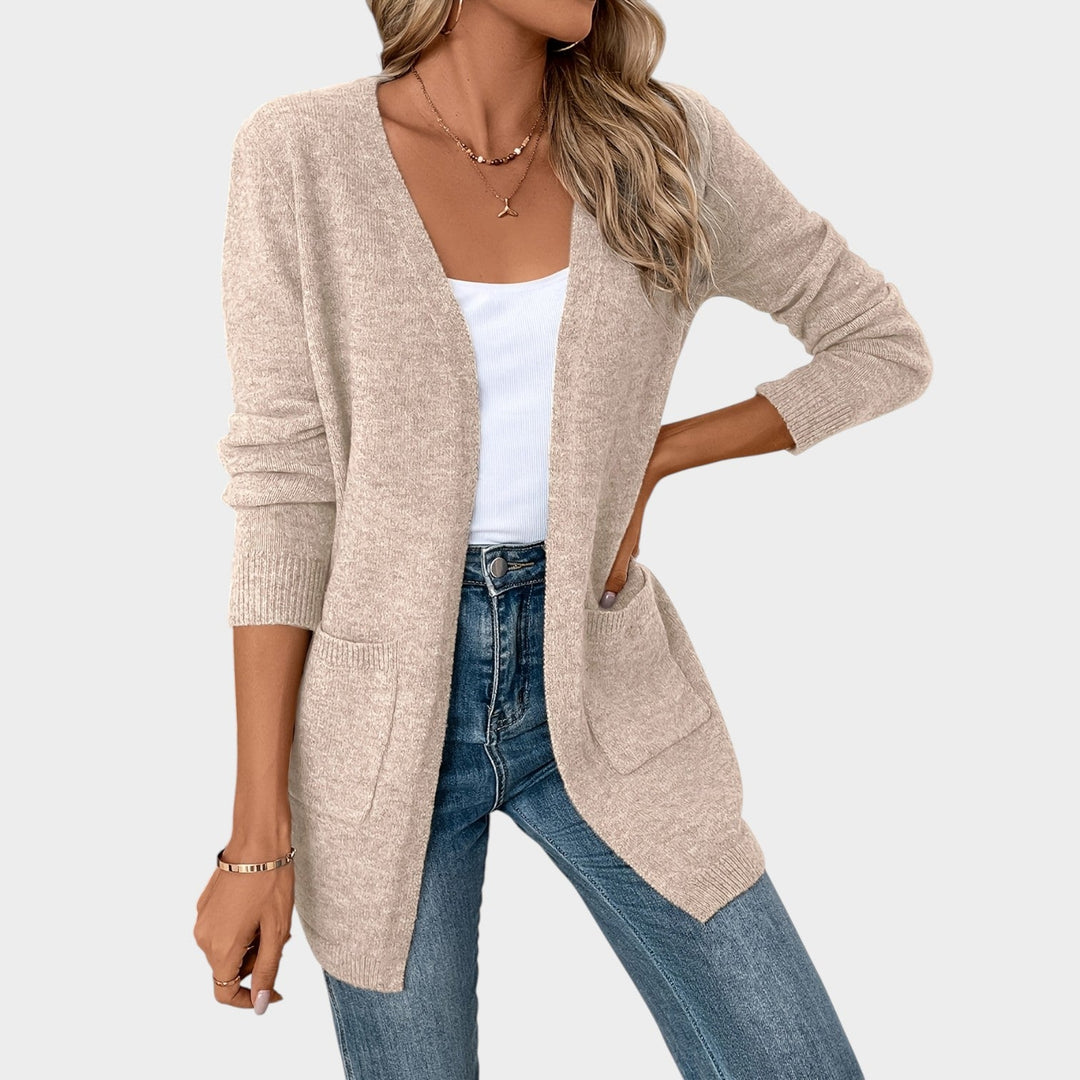 Women's Knit Cardigan Open Front Practical Pockets