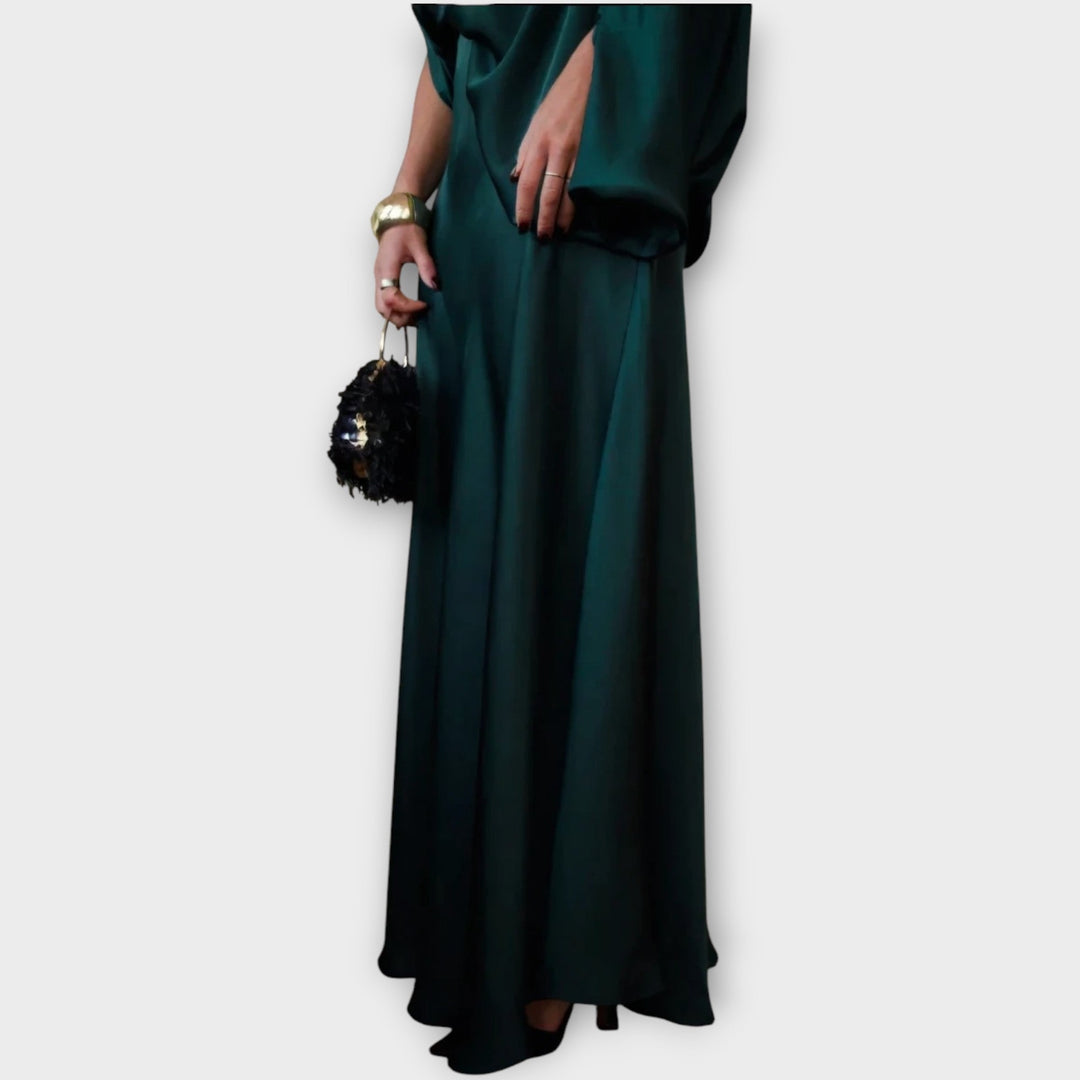 Elegant One-Shoulder Draped Maxi Dress