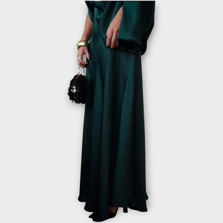 Elegant One-Shoulder Draped Maxi Dress
