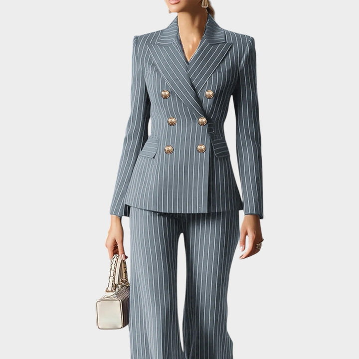 Striped Two-Piece Blazer Set