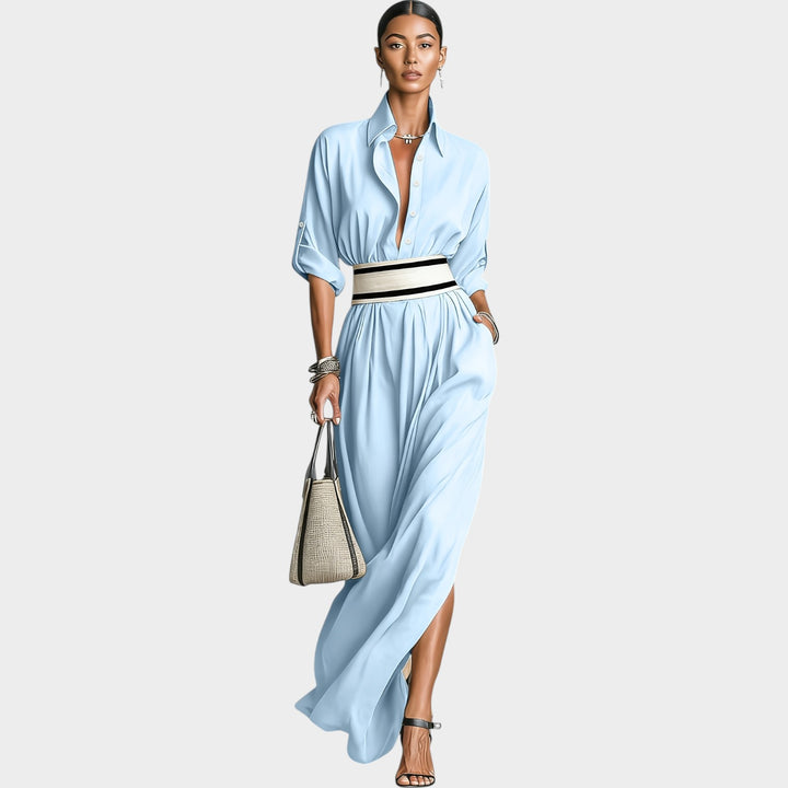 Elegant Shirt Maxi Dress