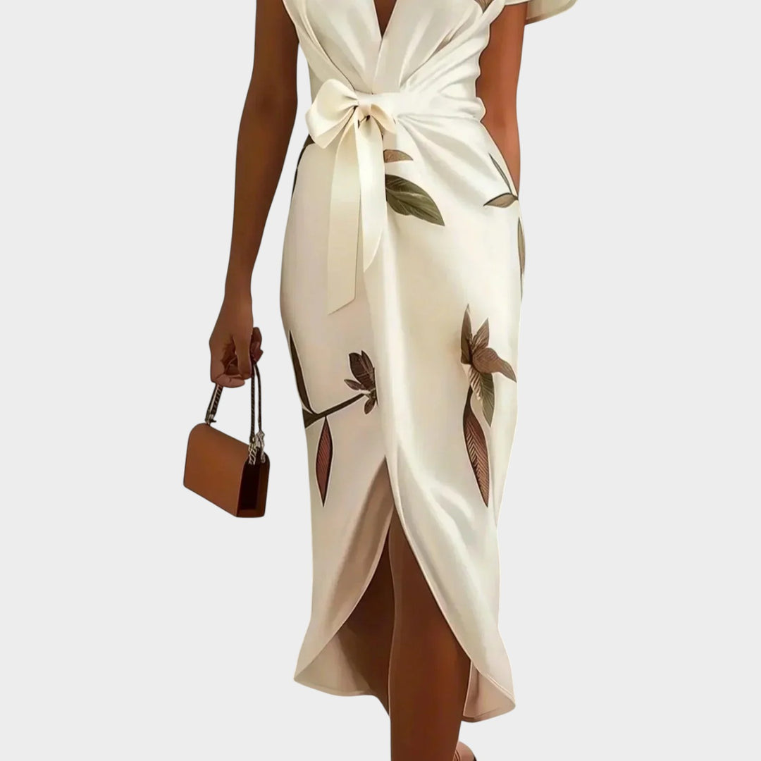 Floral Wrap Midi Dress