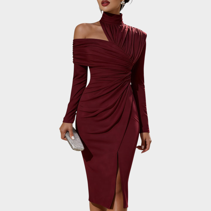Sculpted Off-Shoulder Elegance Dress