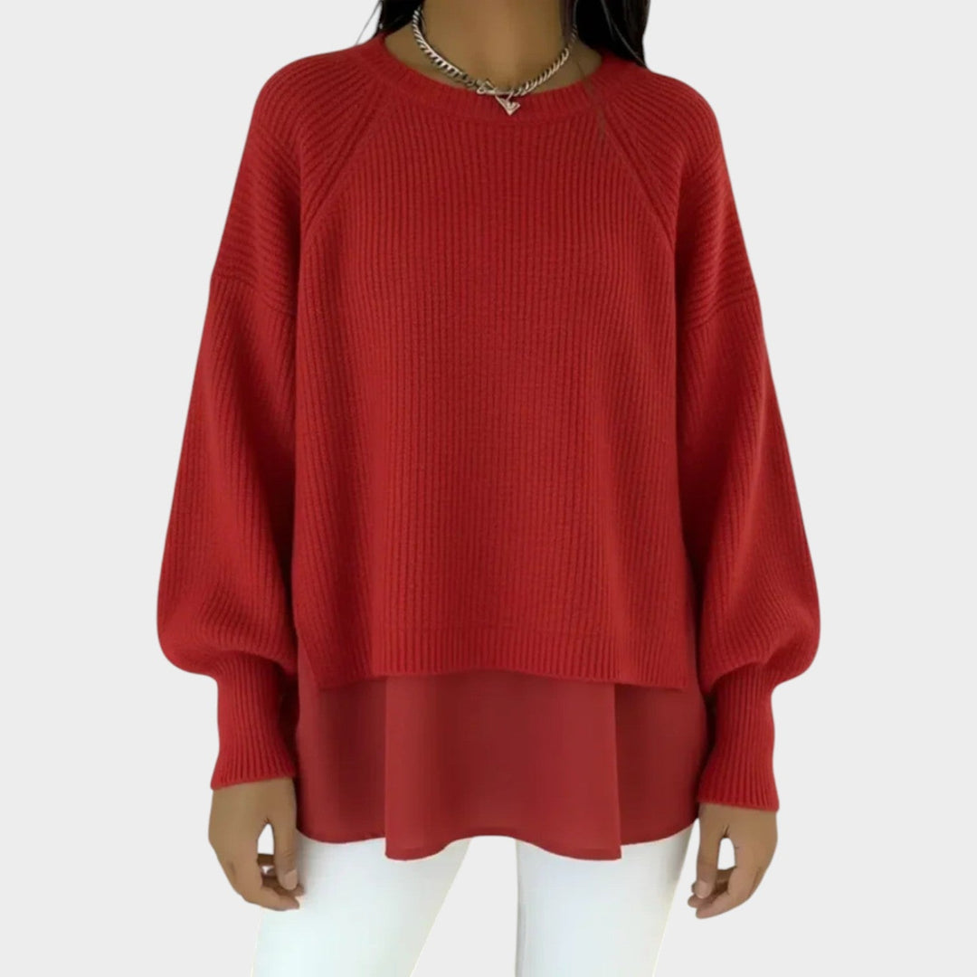 Women's Knit Sweater Two-Piece Layered