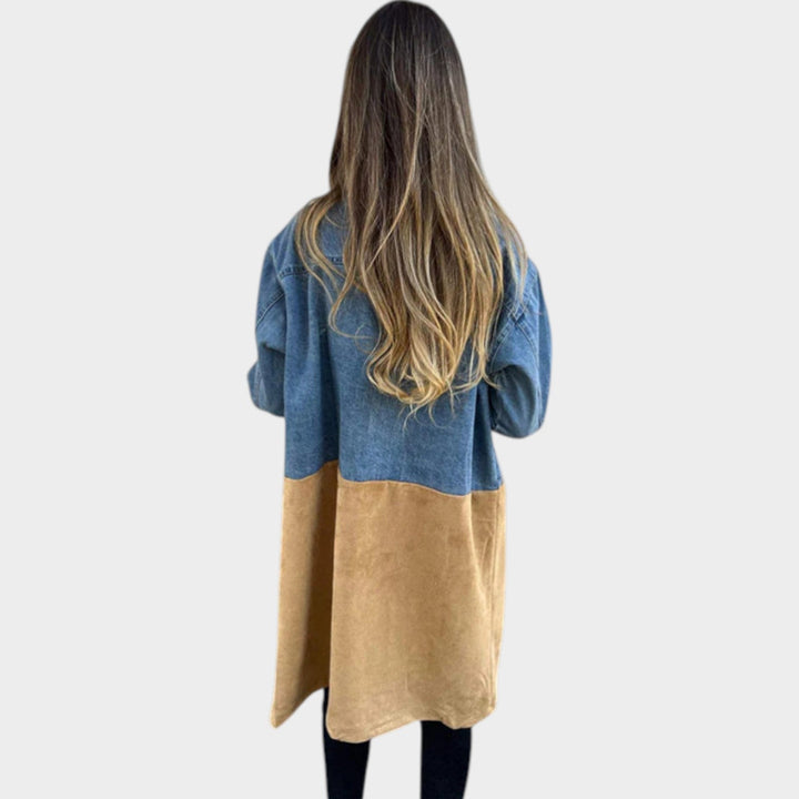 Color-Block Longline Trench Coat