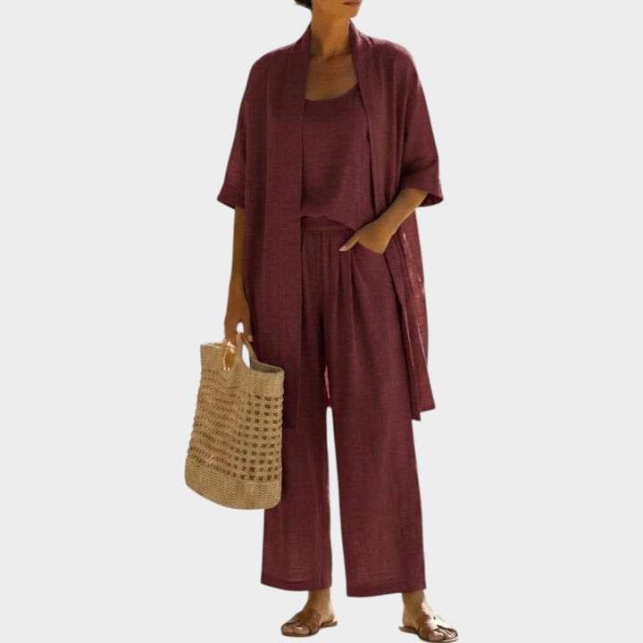 Relaxed Three-Piece Linen Ensemble