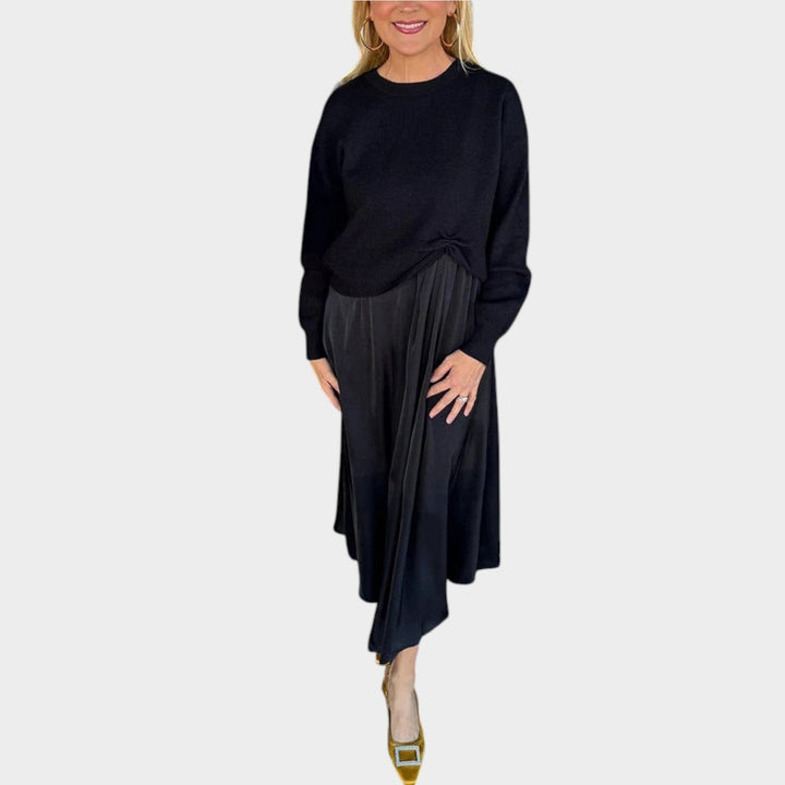 Soft Knit Twist Midi Dress