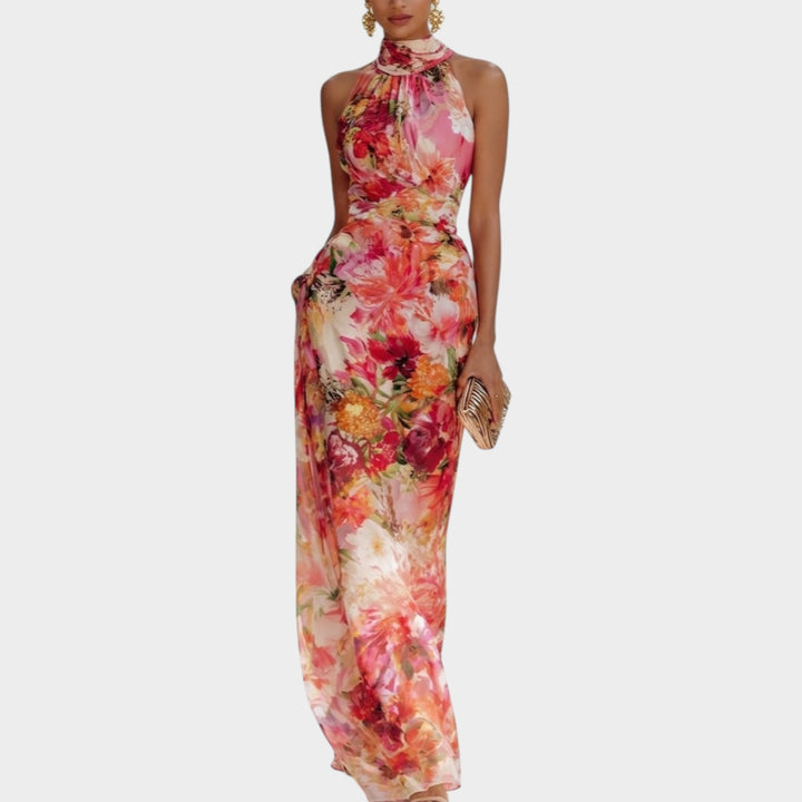 Floral Halter Maxi Dress
