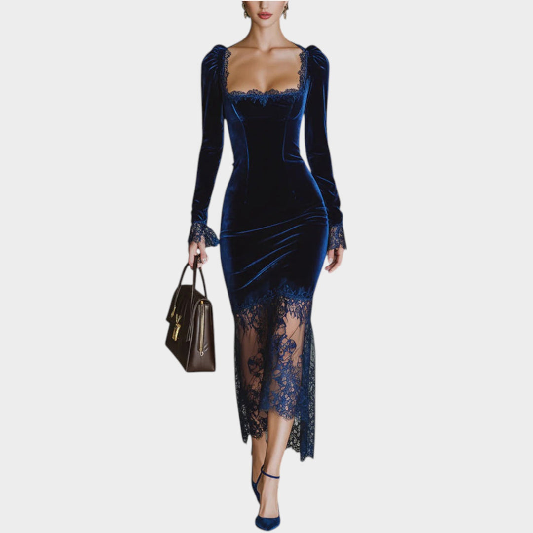 Women’s Velvet Lace Midi Dress