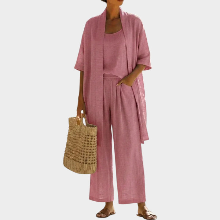 Relaxed Three-Piece Linen Ensemble