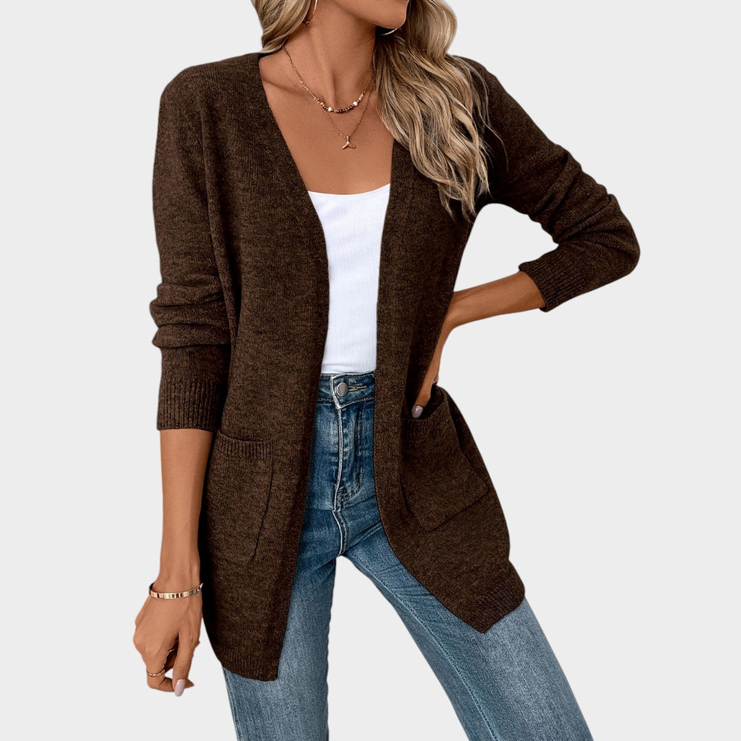 Women's Knit Cardigan Open Front Practical Pockets