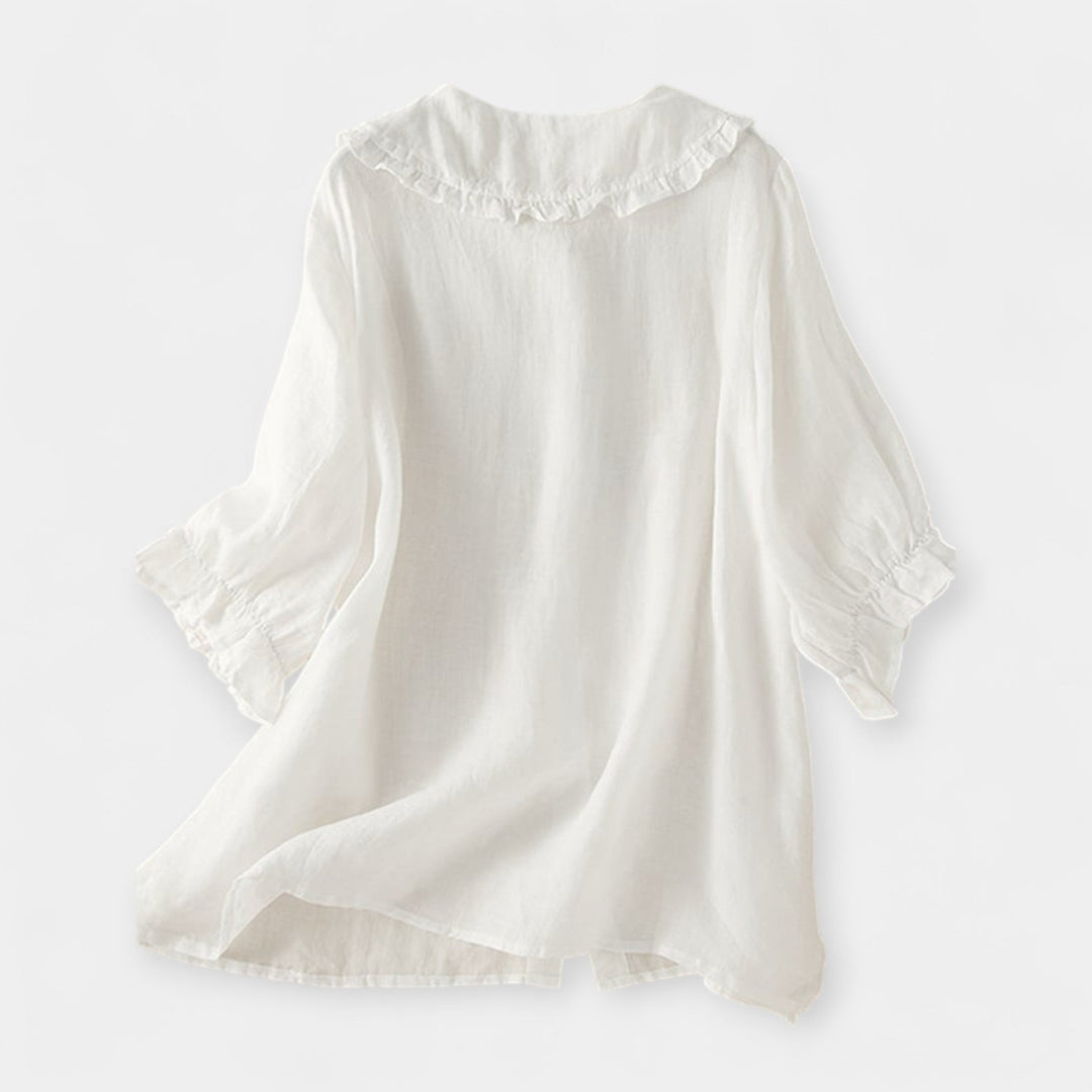 Striped Shirt with Decorative Collar