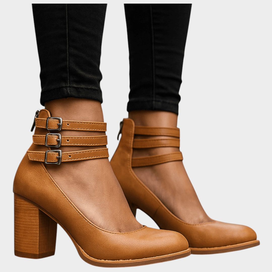Multi-Strap Block Heel Pumps
