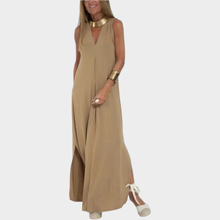 Relaxed V-Neck Maxi Dress