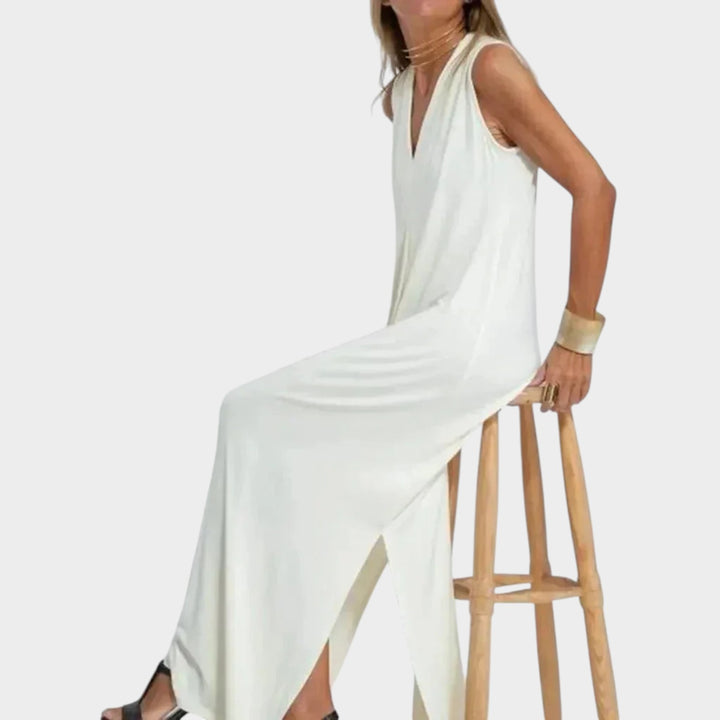 Relaxed V-Neck Maxi Dress