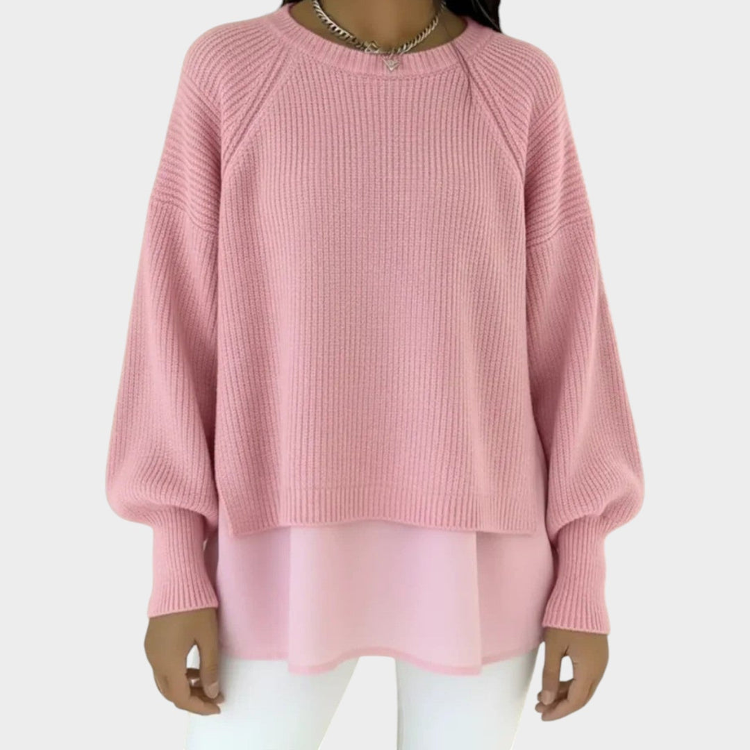 Women's Knit Sweater Two-Piece Layered