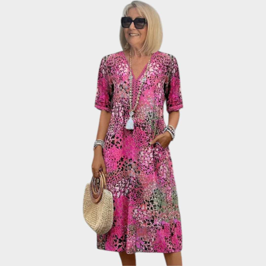 Boho Floral Midi Dress