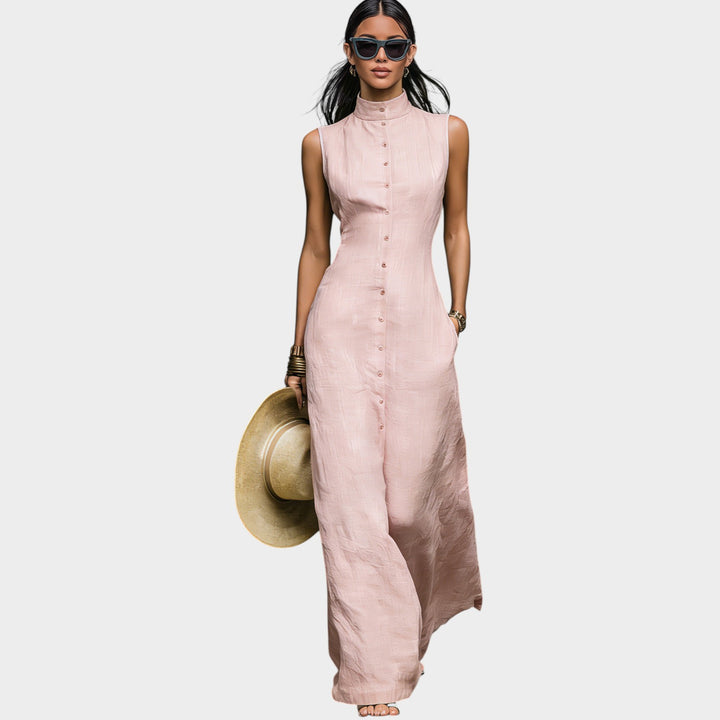 Minimal Chic Linen Maxi Dress