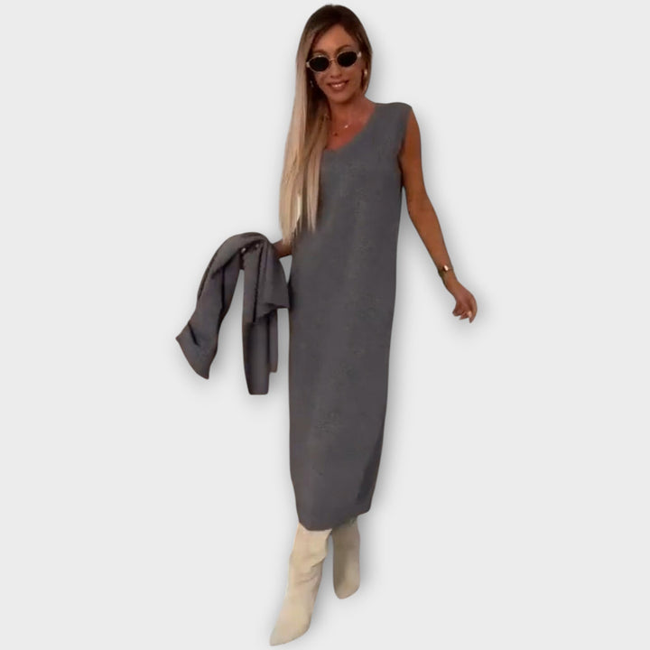 Women’s Two Piece Knit Set Turtleneck Sweater Midi Skirt