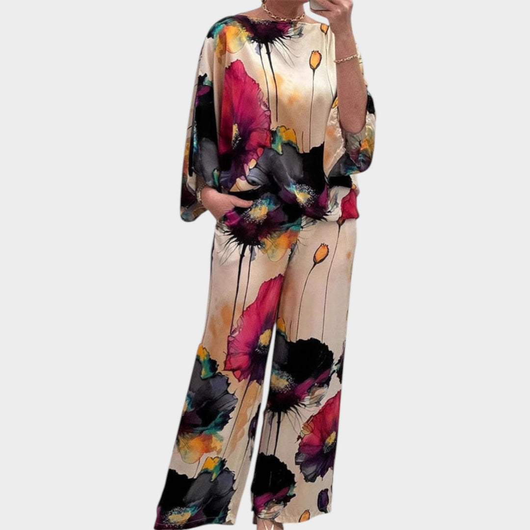 Floral Print Two‑Piece Lounge Set