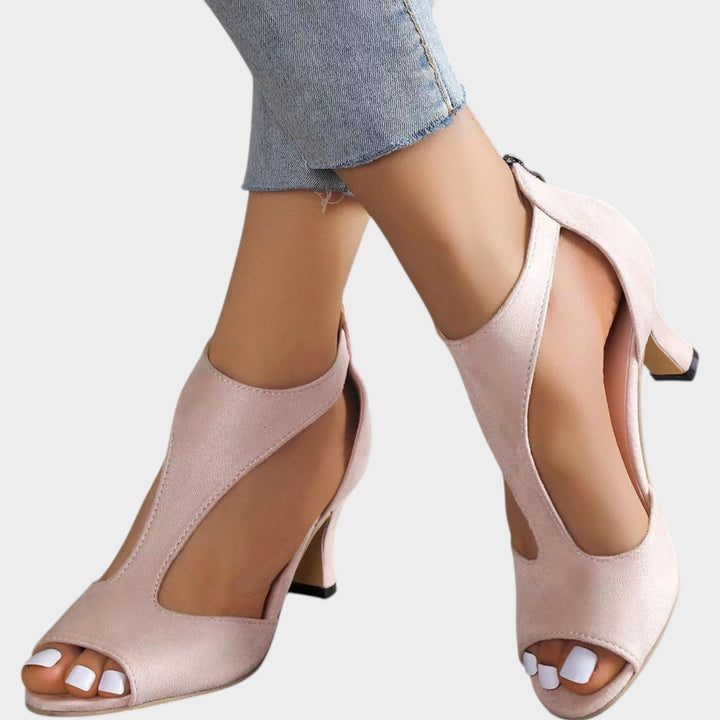 Elegant Open-Toe Cutout Heels