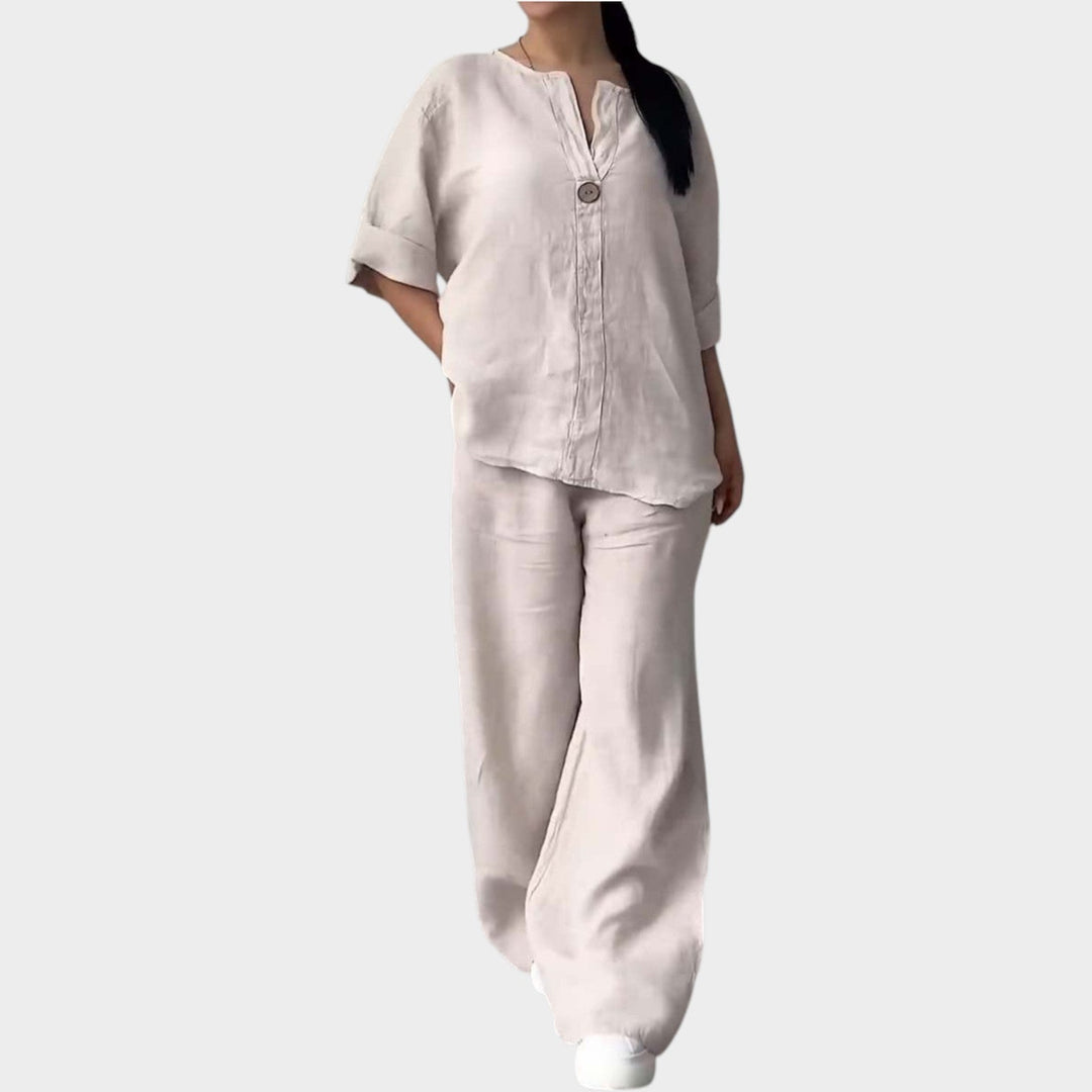 Relaxed Linen-Style Two-Piece Set