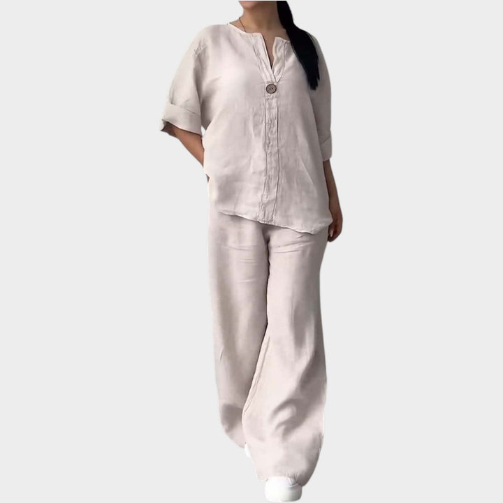 Relaxed Linen-Style Two-Piece Set
