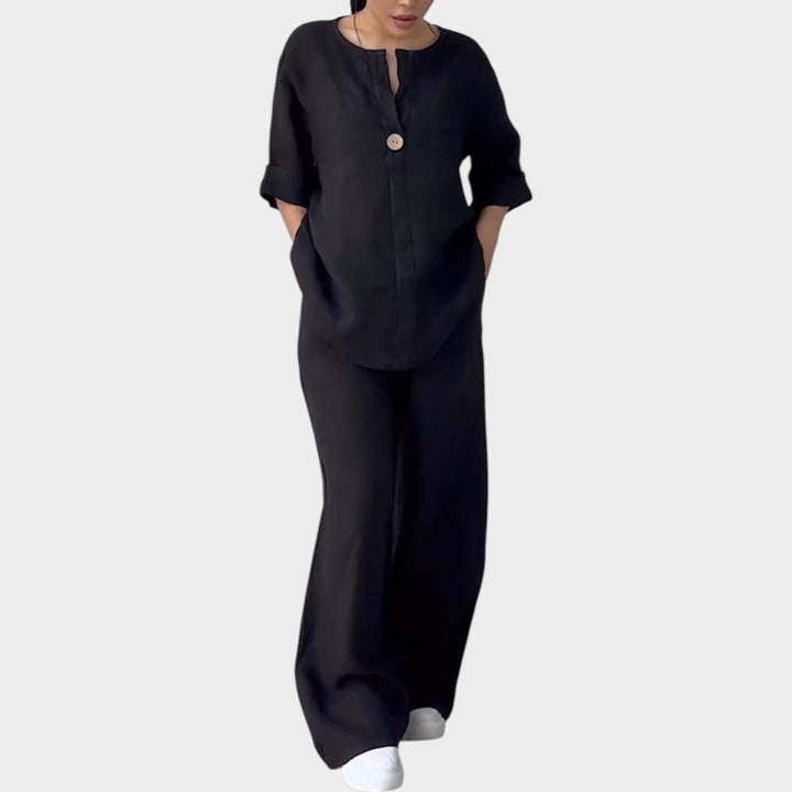 Relaxed Linen-Style Two-Piece Set
