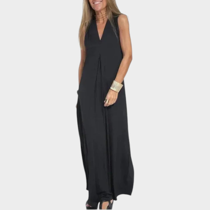 Relaxed V-Neck Maxi Dress