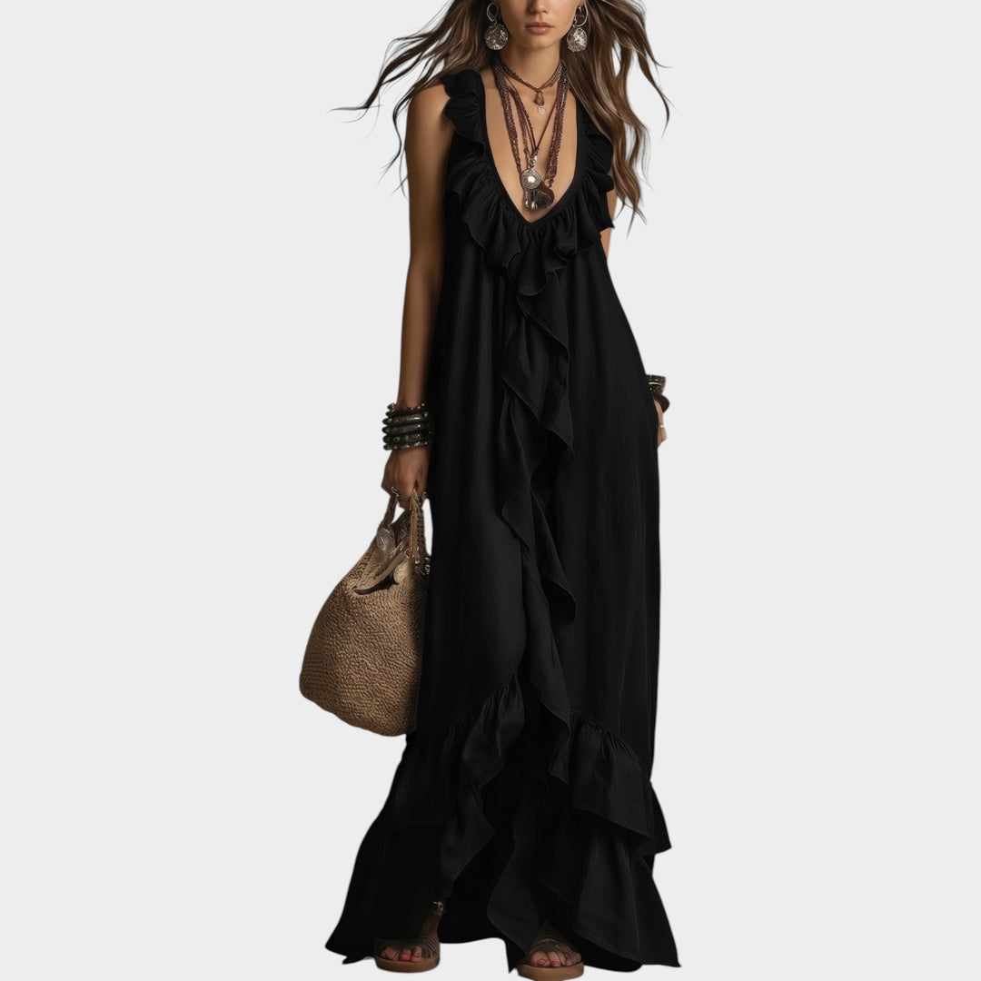 Boho Ruffle Maxi Dress