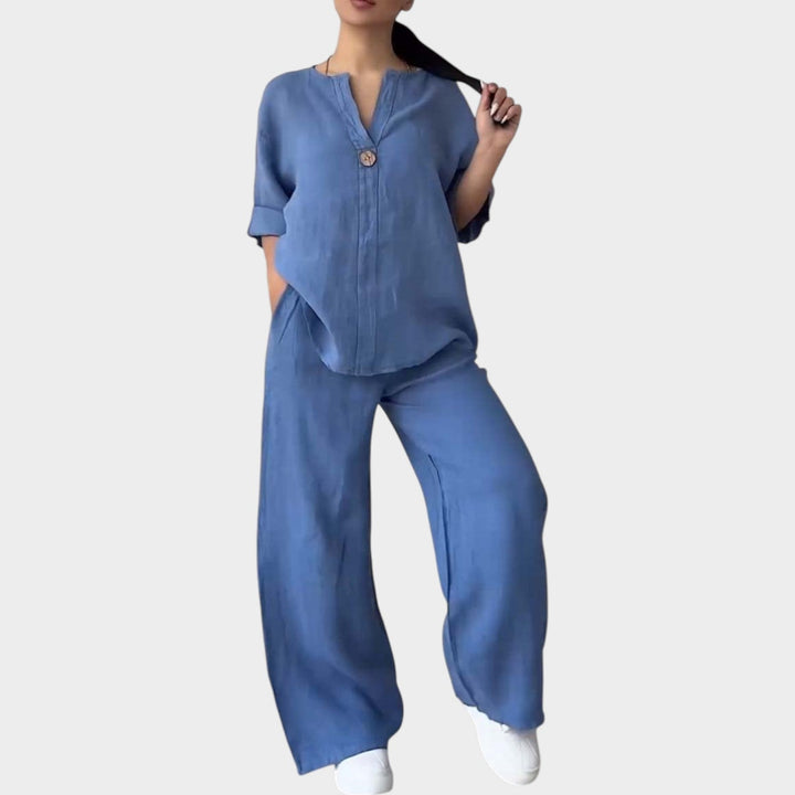Relaxed Linen-Style Two-Piece Set
