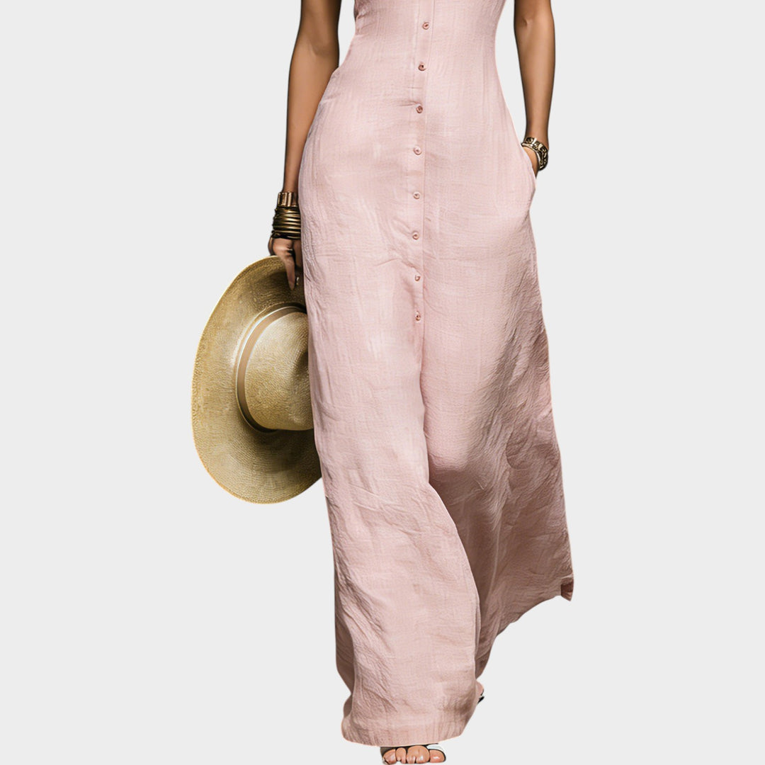 Minimal Chic Linen Maxi Dress