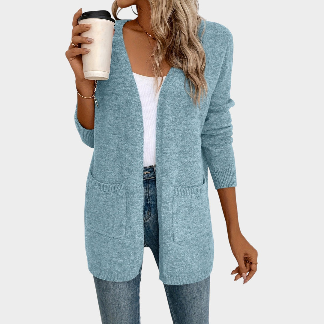 Women's Knit Cardigan Open Front Practical Pockets