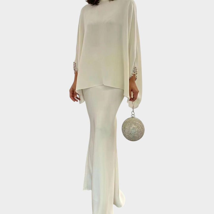 Elegant Cape-Style Two-Piece Set