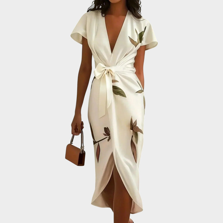 Floral Wrap Midi Dress