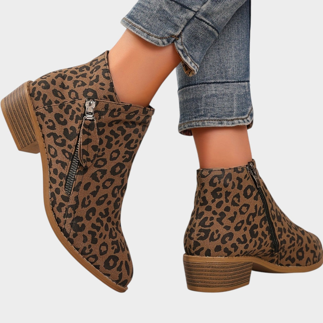 Women’s Ankle Boots Double Zipper Thick Sole Comfort