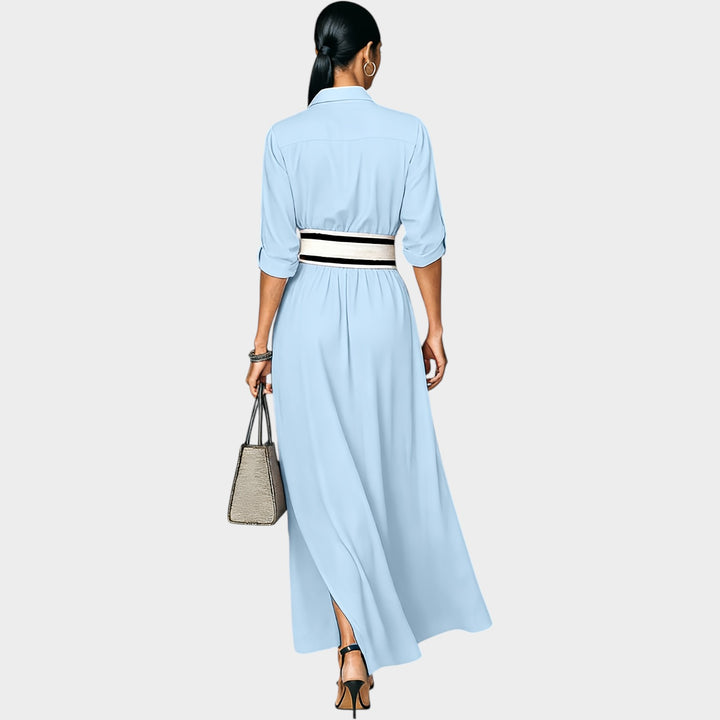 Elegant Shirt Maxi Dress